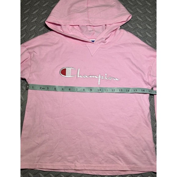 Champion HERITAGE girls pink Long sleeve embroidered cotton Pullover hoodie Sz L - Picture 3 of 11